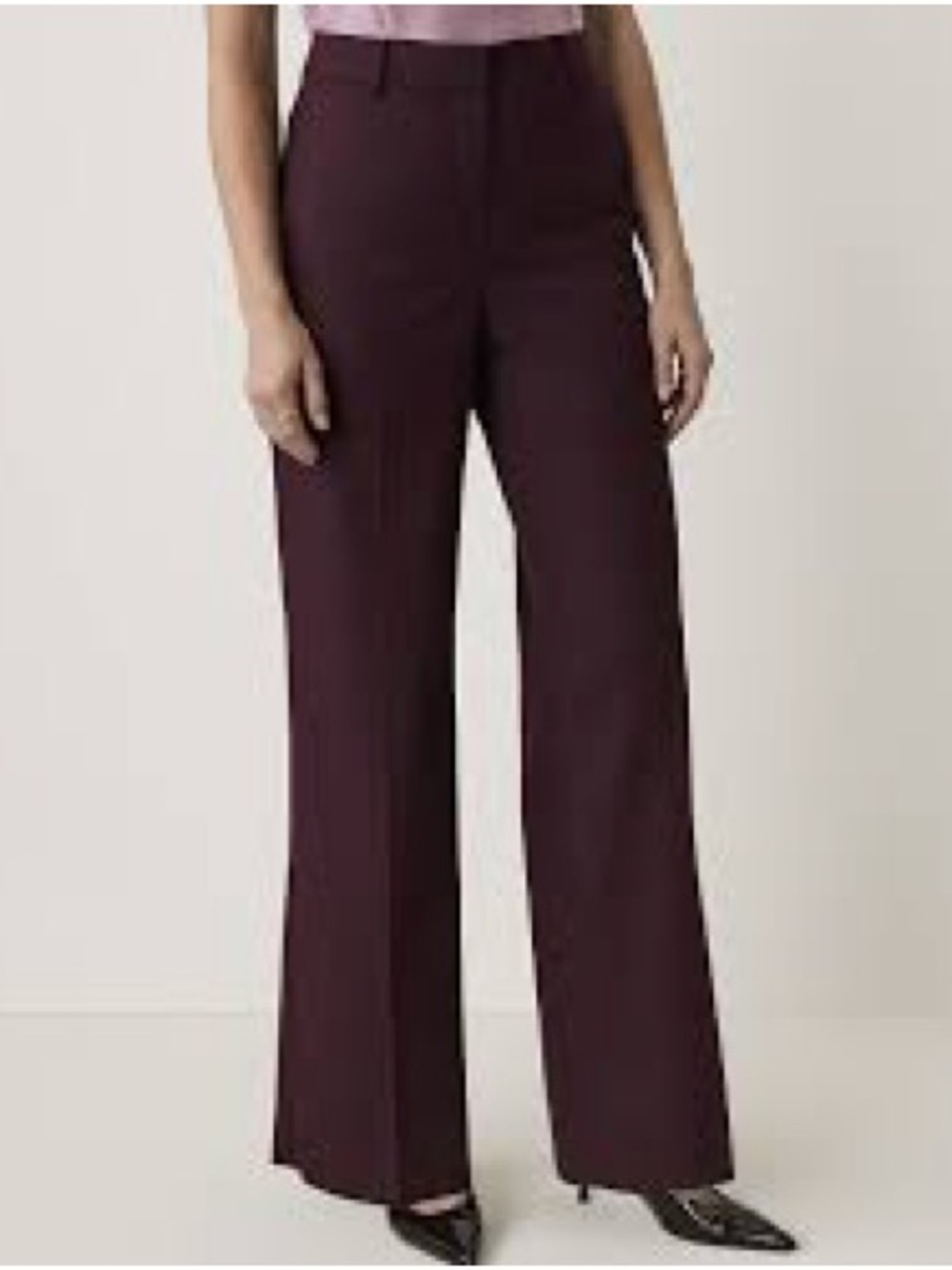 Ann Taylor Wide-Leg Dress Pants in Plum EUC